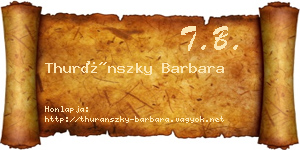 Thuránszky Barbara névjegykártya