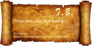 Thuránszky Barbara névjegykártya